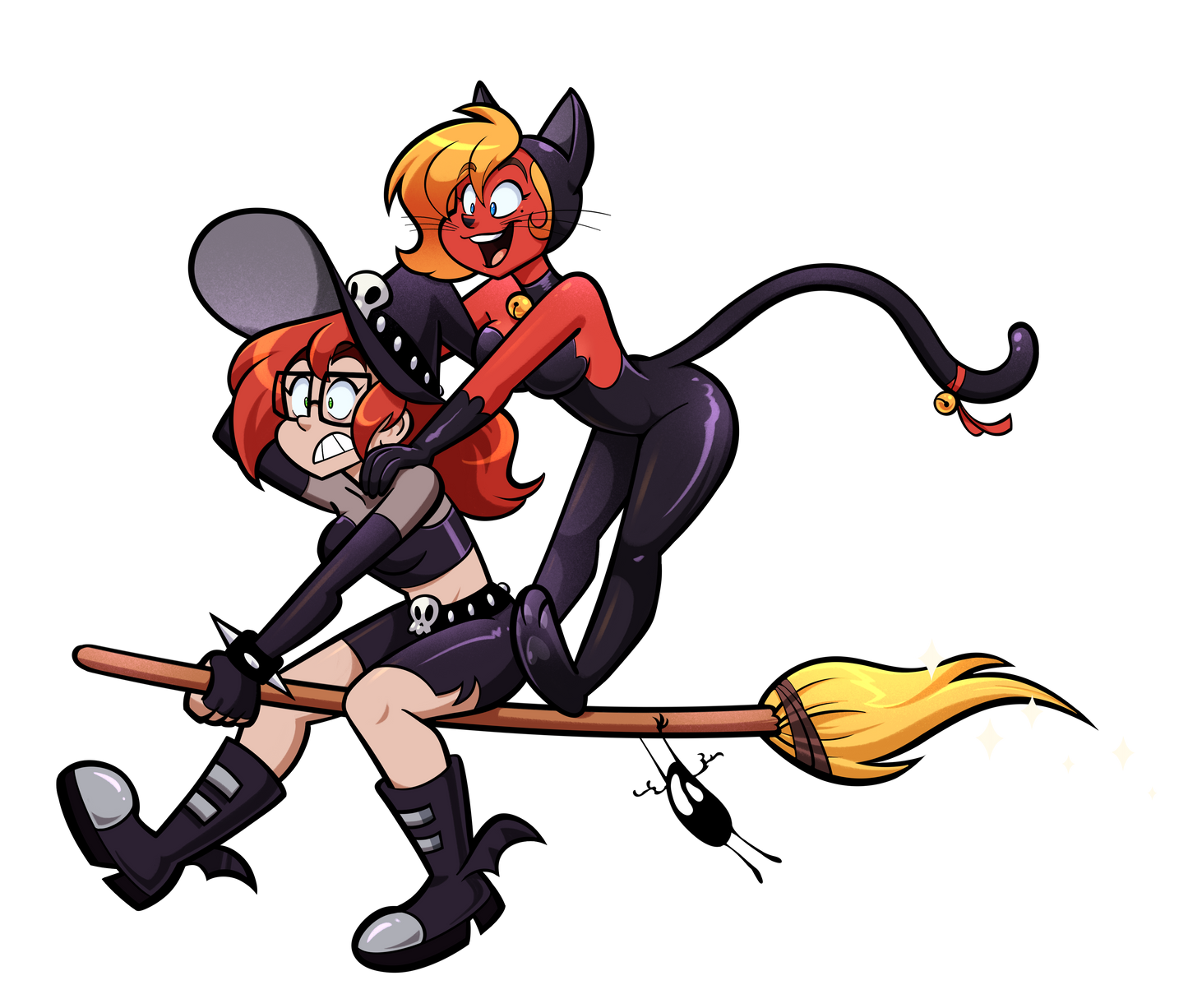 Cassandra and Veronica Broom Ride Sticker