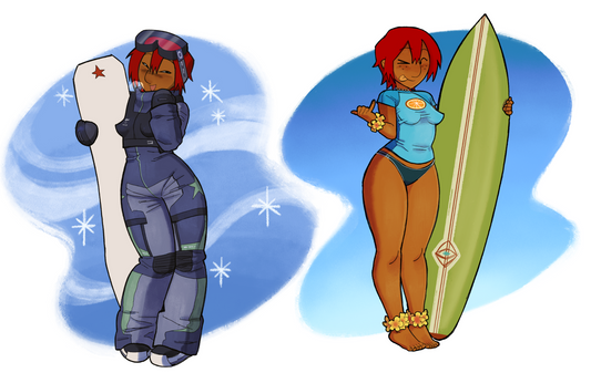 Surfboard and Snowboard Kate Mini Print