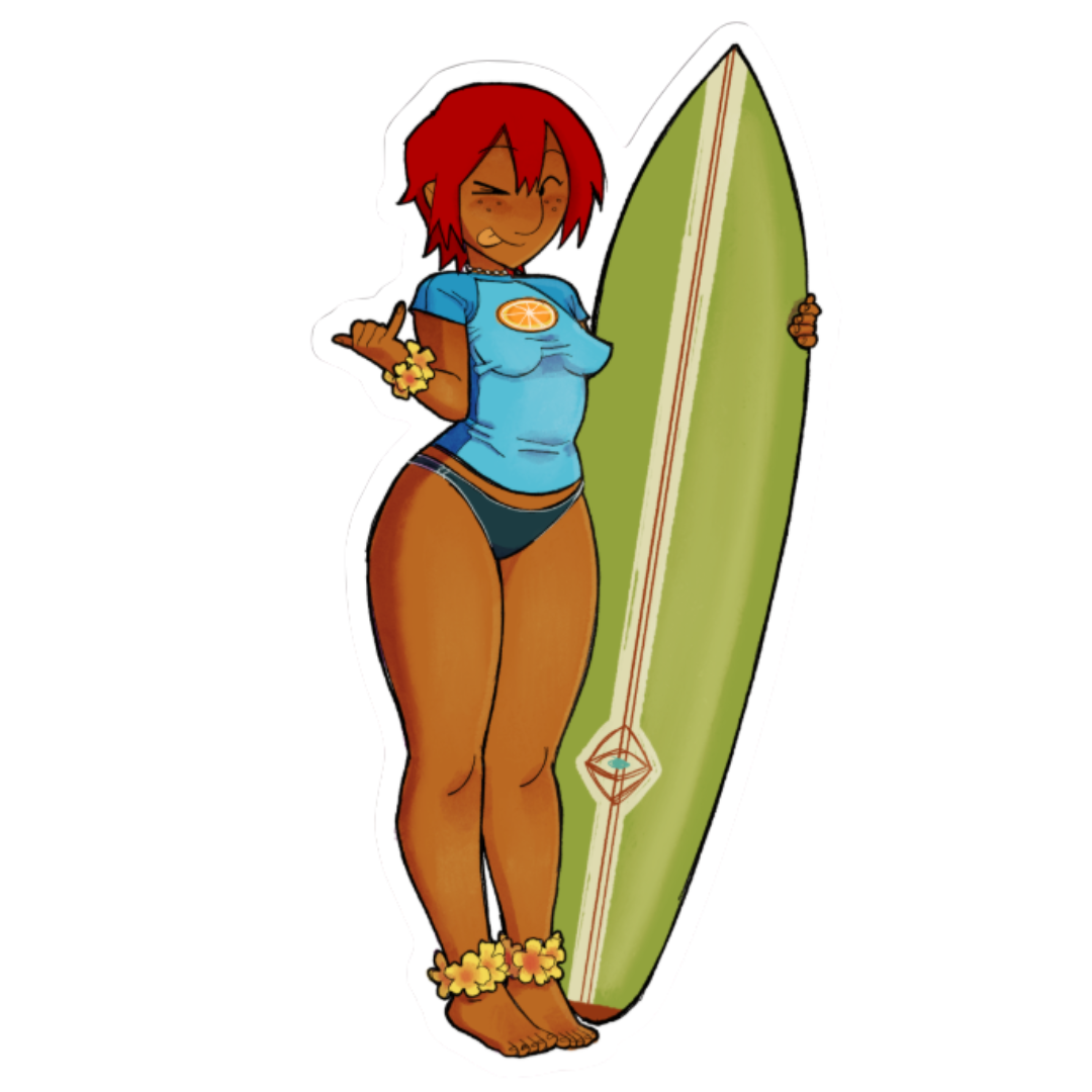 Surfboard Kate Sticker